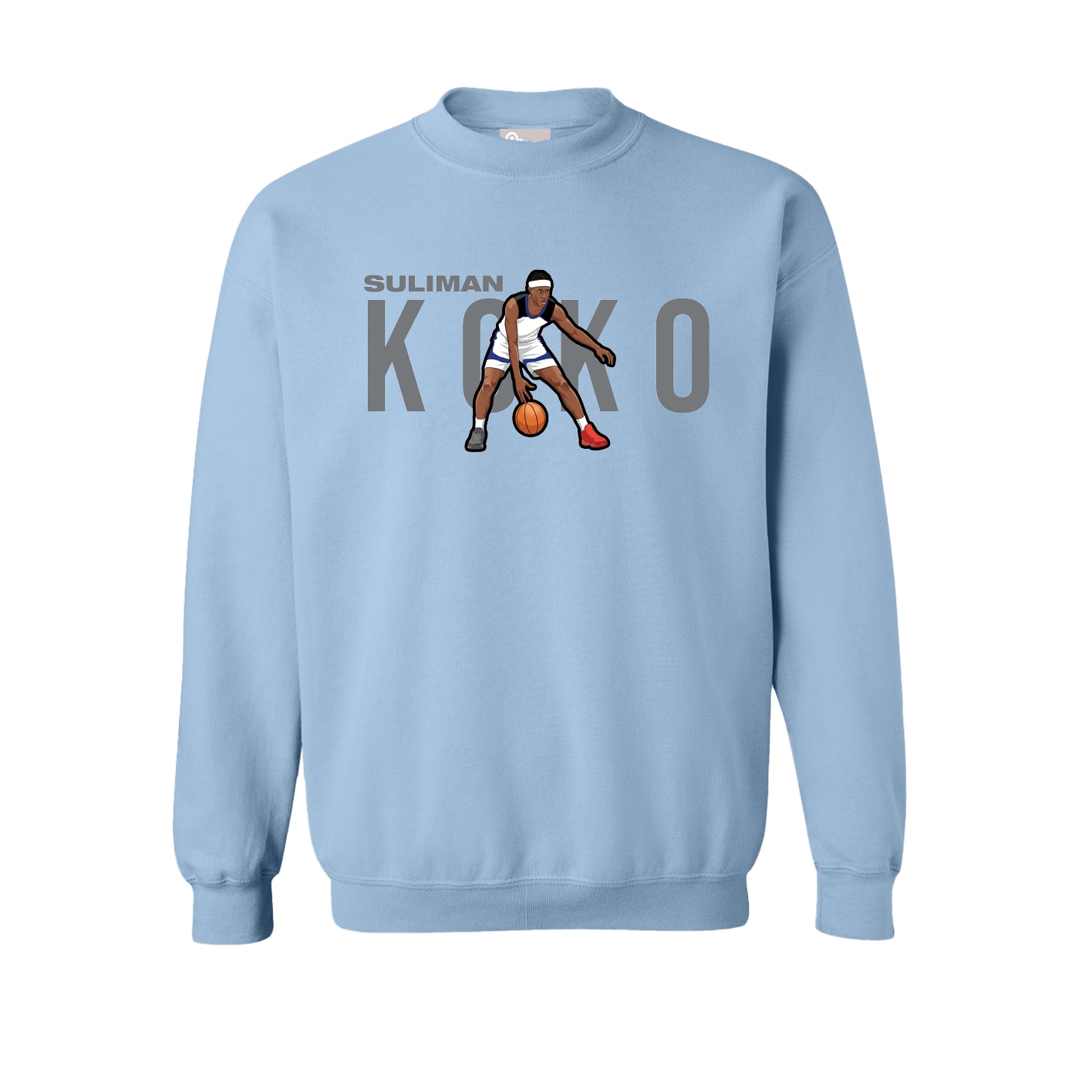 Fleece Crew — Player Name in Light Blue