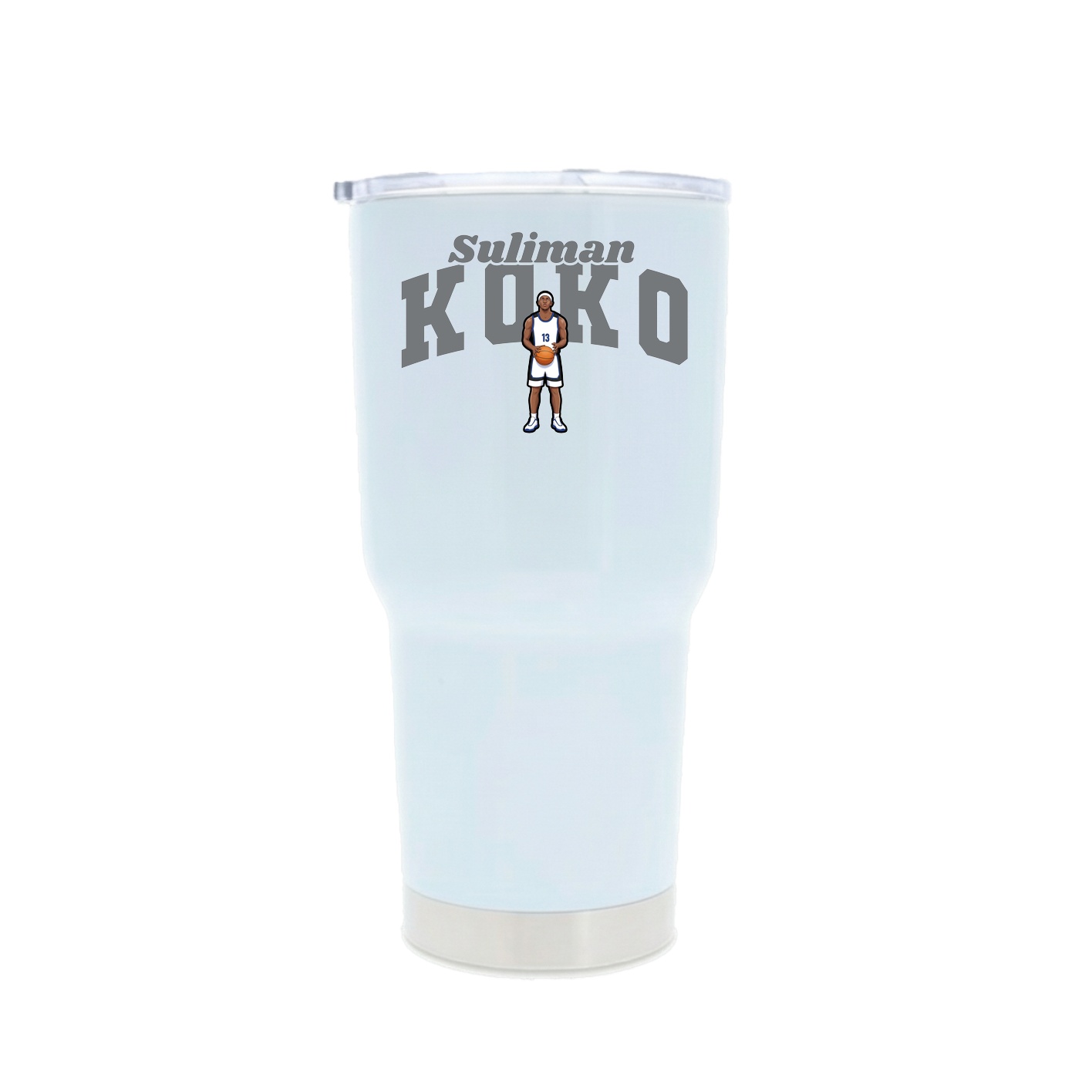 30oz Stainless Steel Tumbler — Signature Arch in White