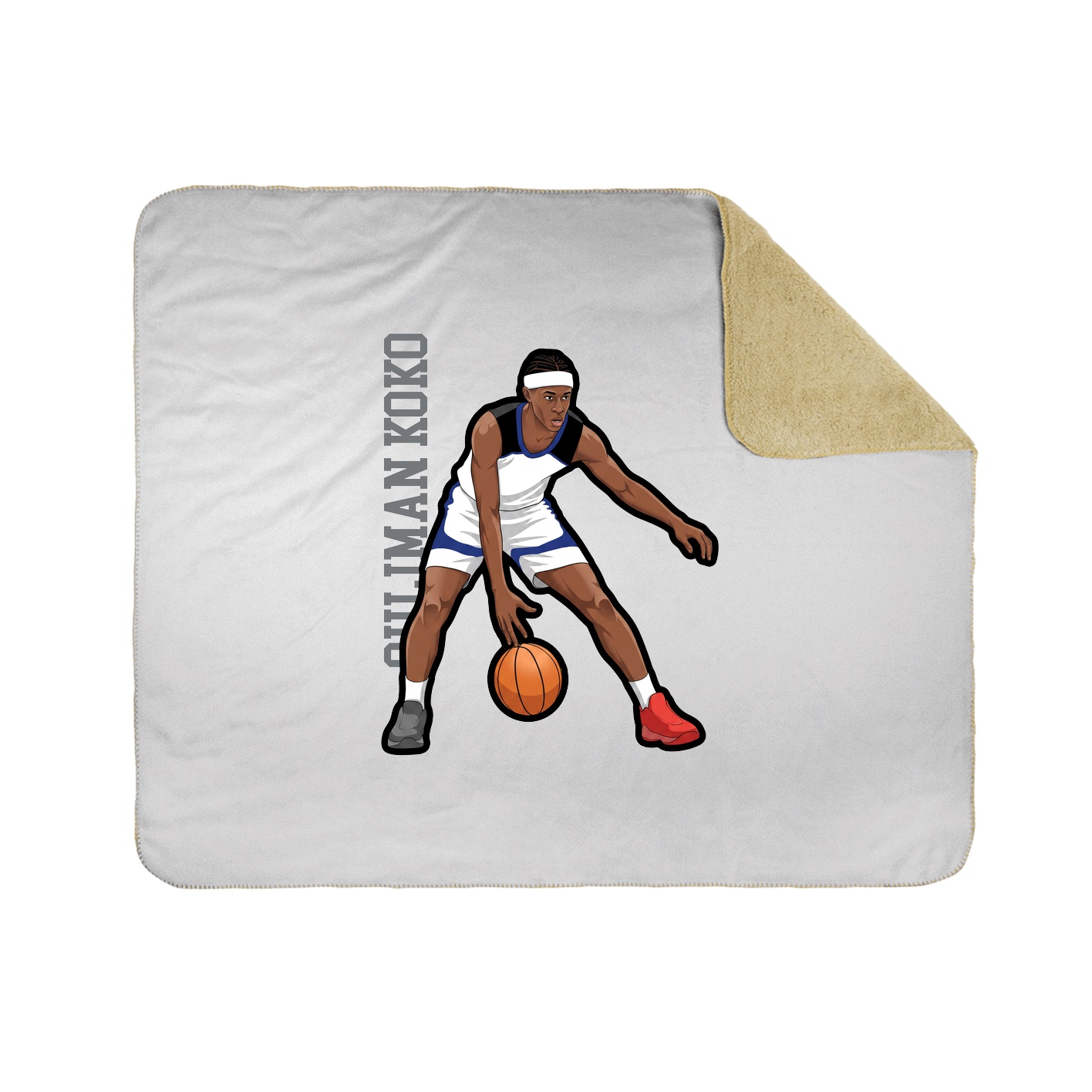 Throw Blanket — Name Vertical in White