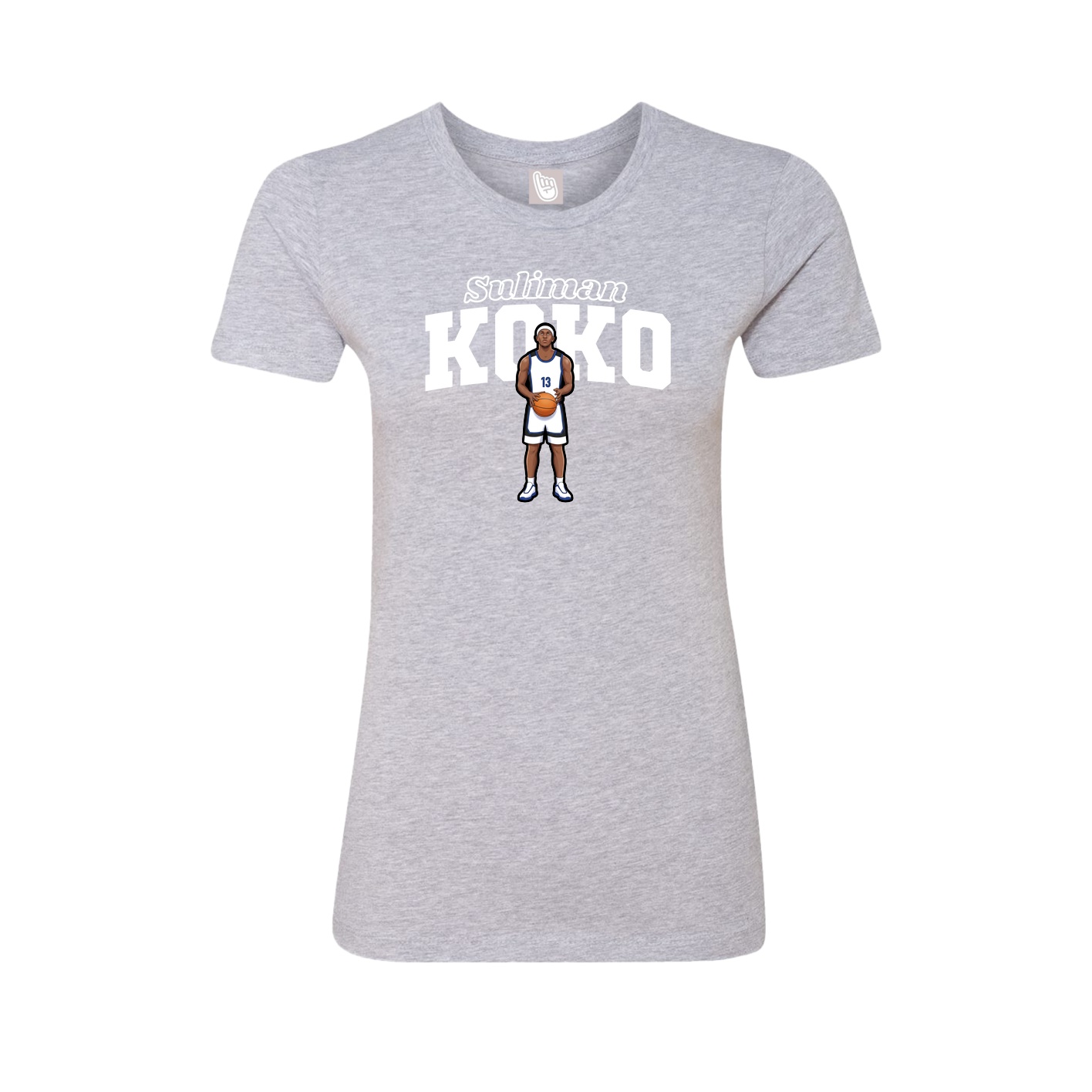 Fitted Women's Tee — Name Arch in Grey