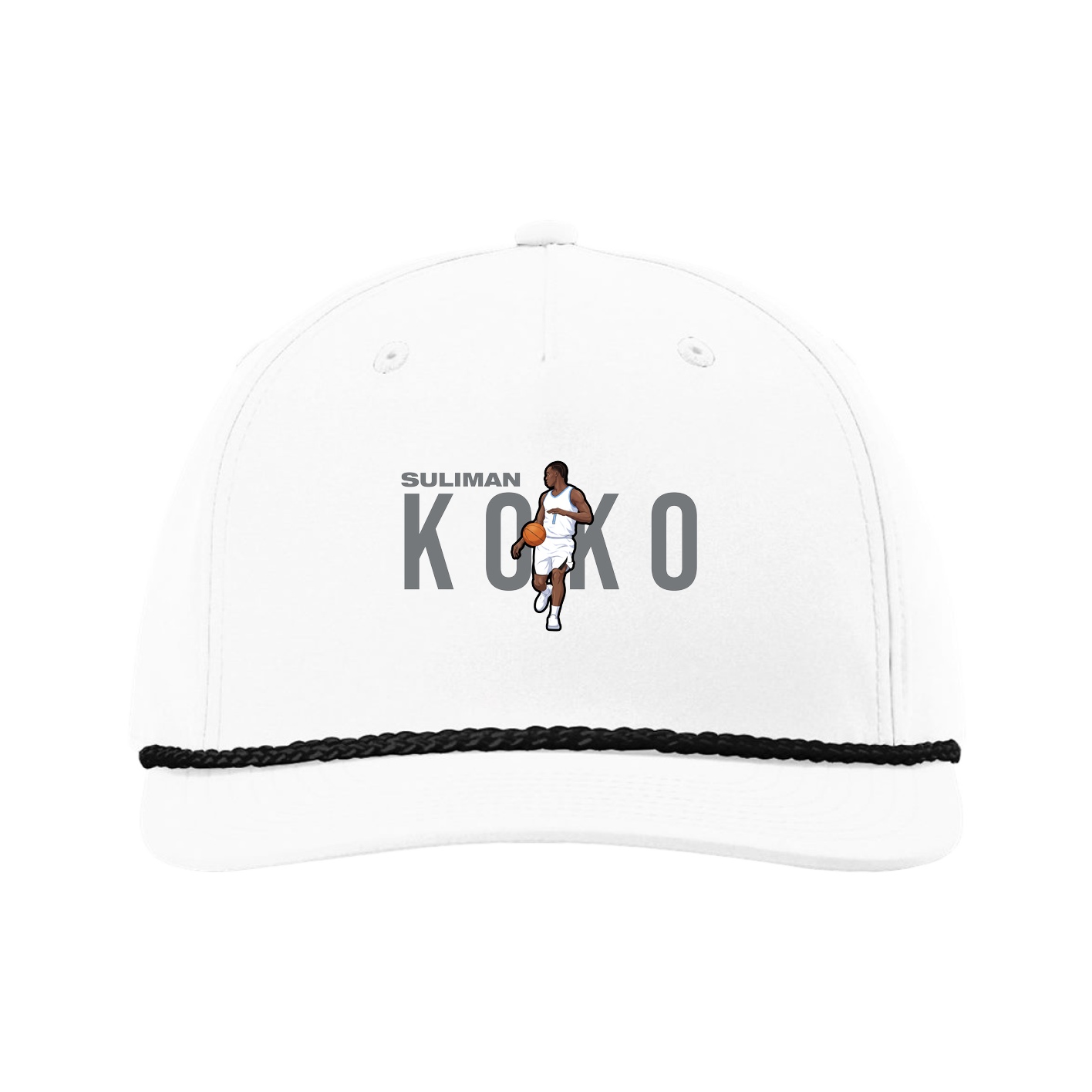 Five-Panel Classic Rope Cap — Player Name in White