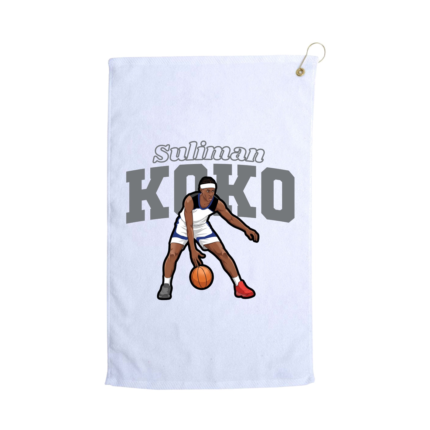 Golf Towel — Name Arch in White