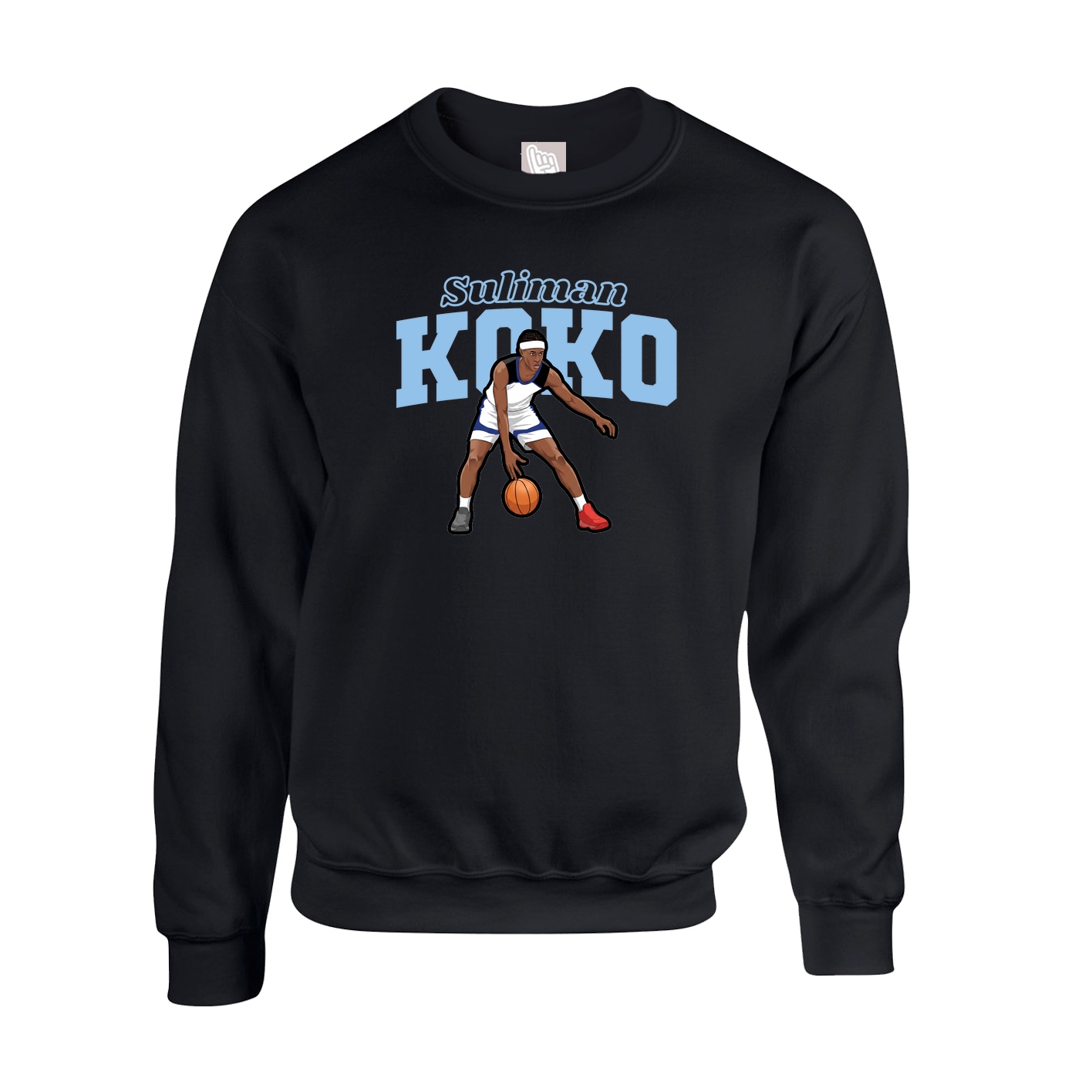 Fleece Crew — Name Arch in Black