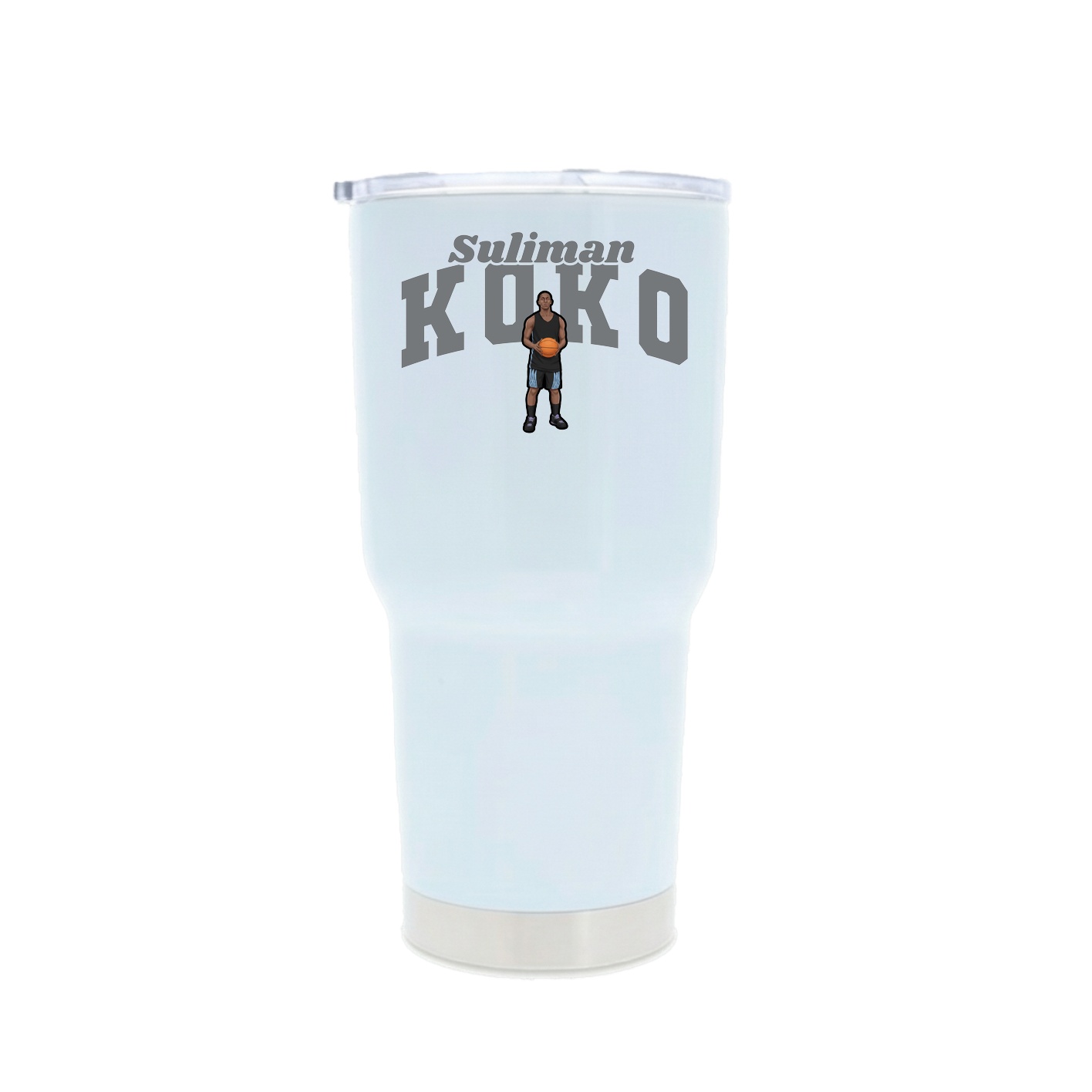 30oz Stainless Steel Tumbler — Signature Arch in White
