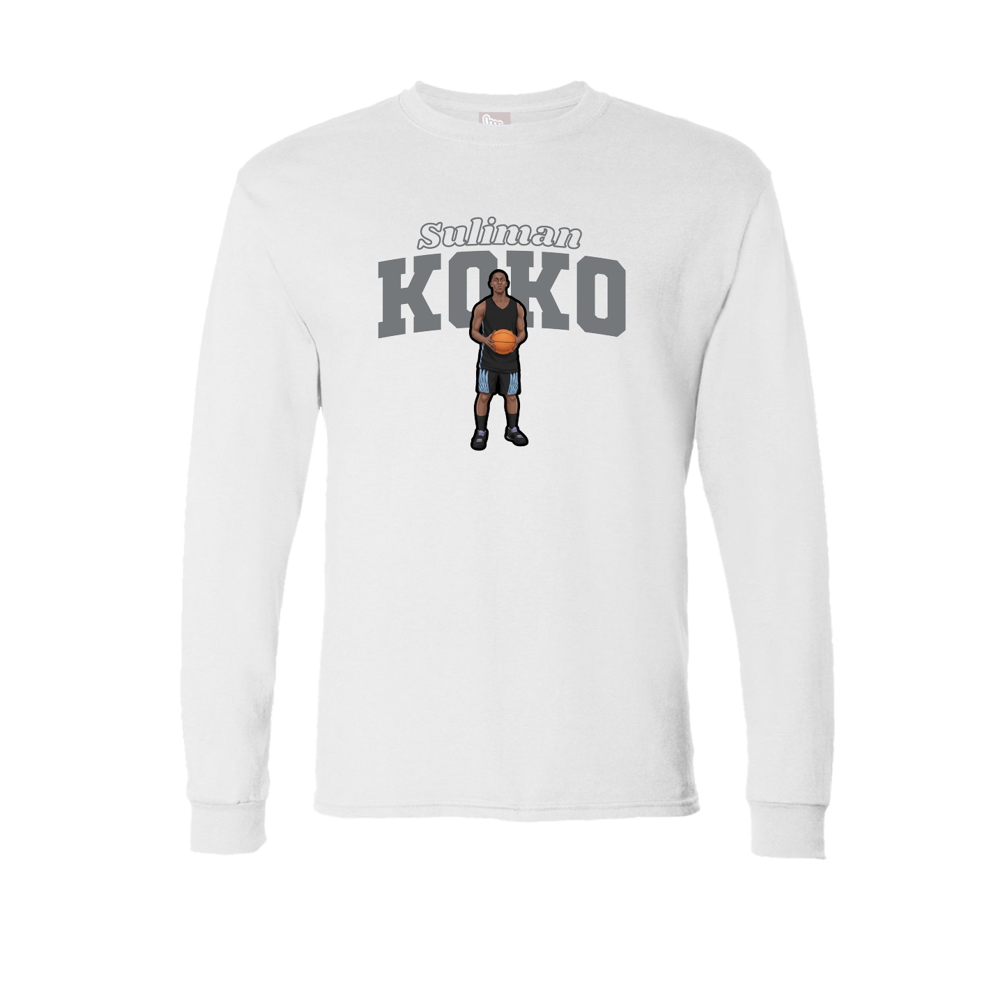 Long Sleeve Tee — Name Arch in White