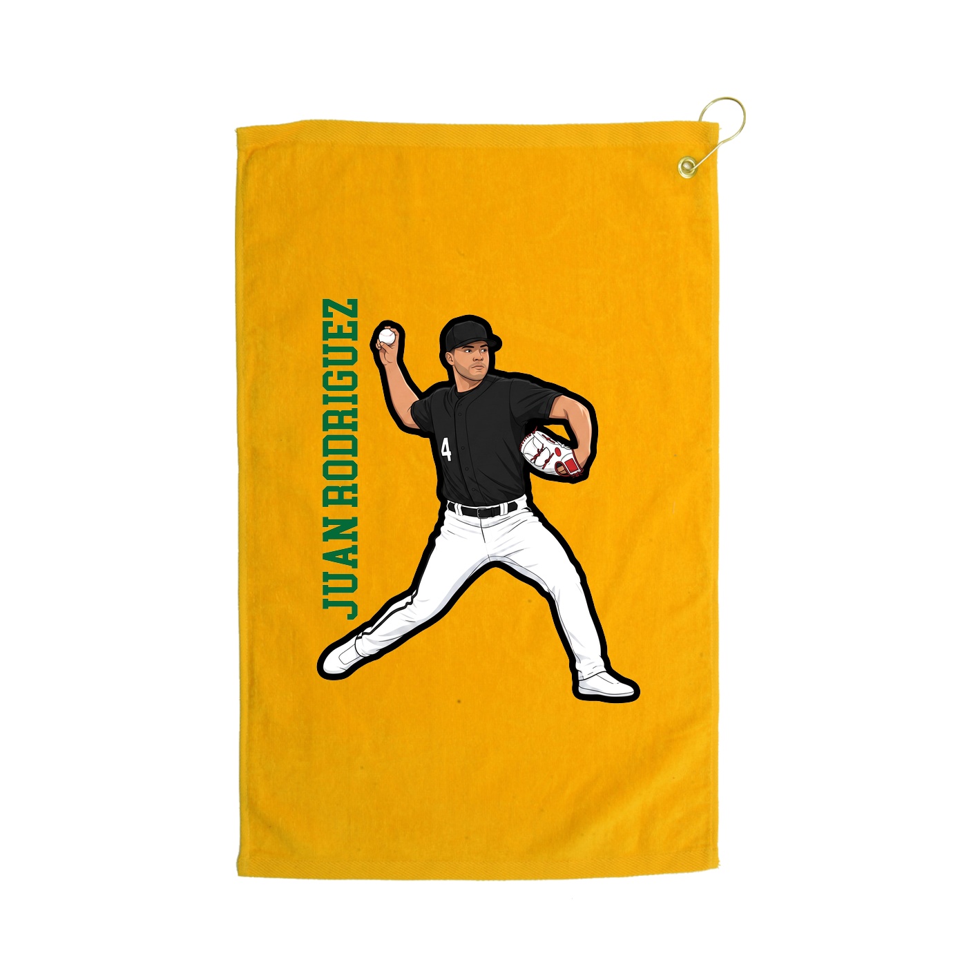 Golf Towel — Name Vertical in Gold
