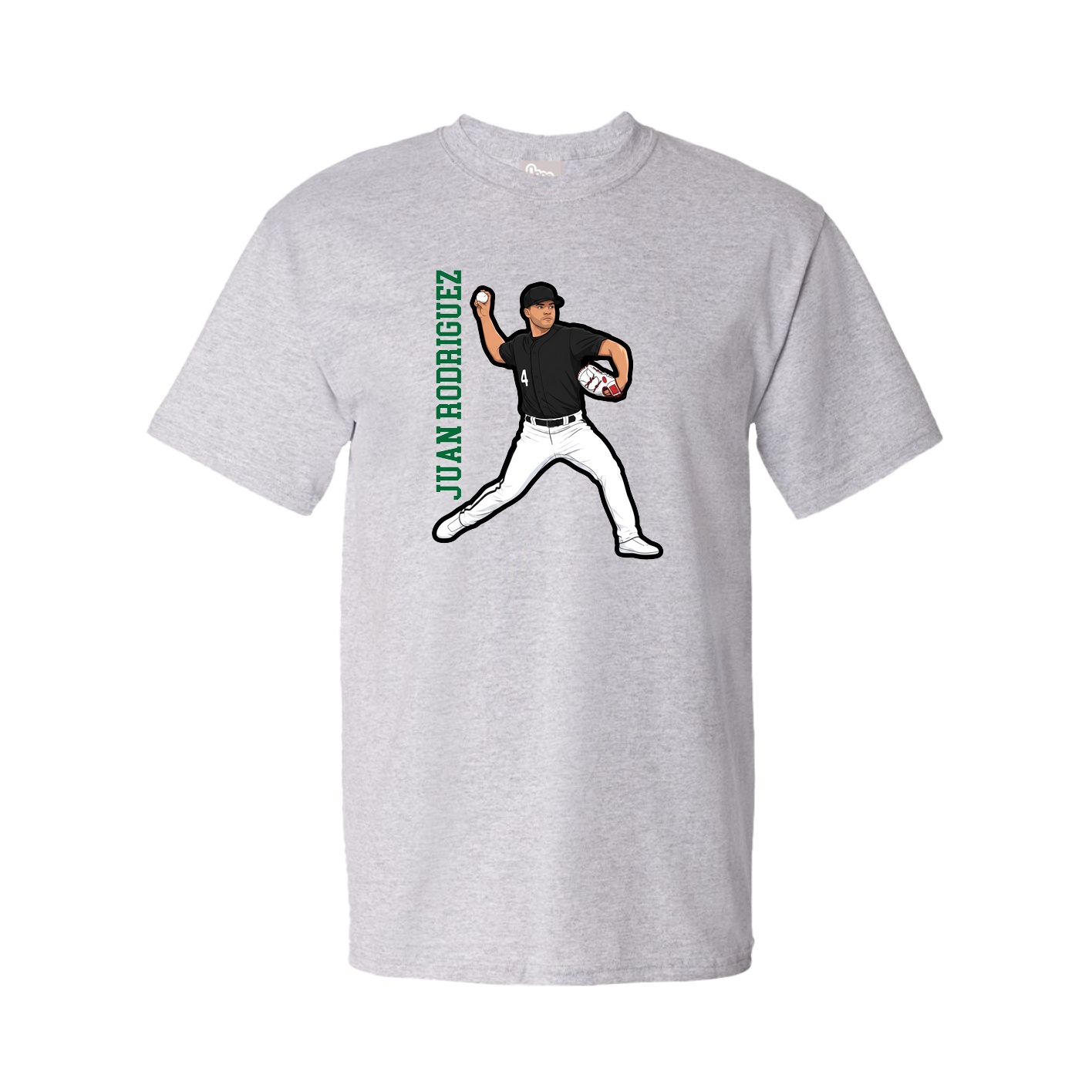 Youth Tee — Name Vertical in Grey