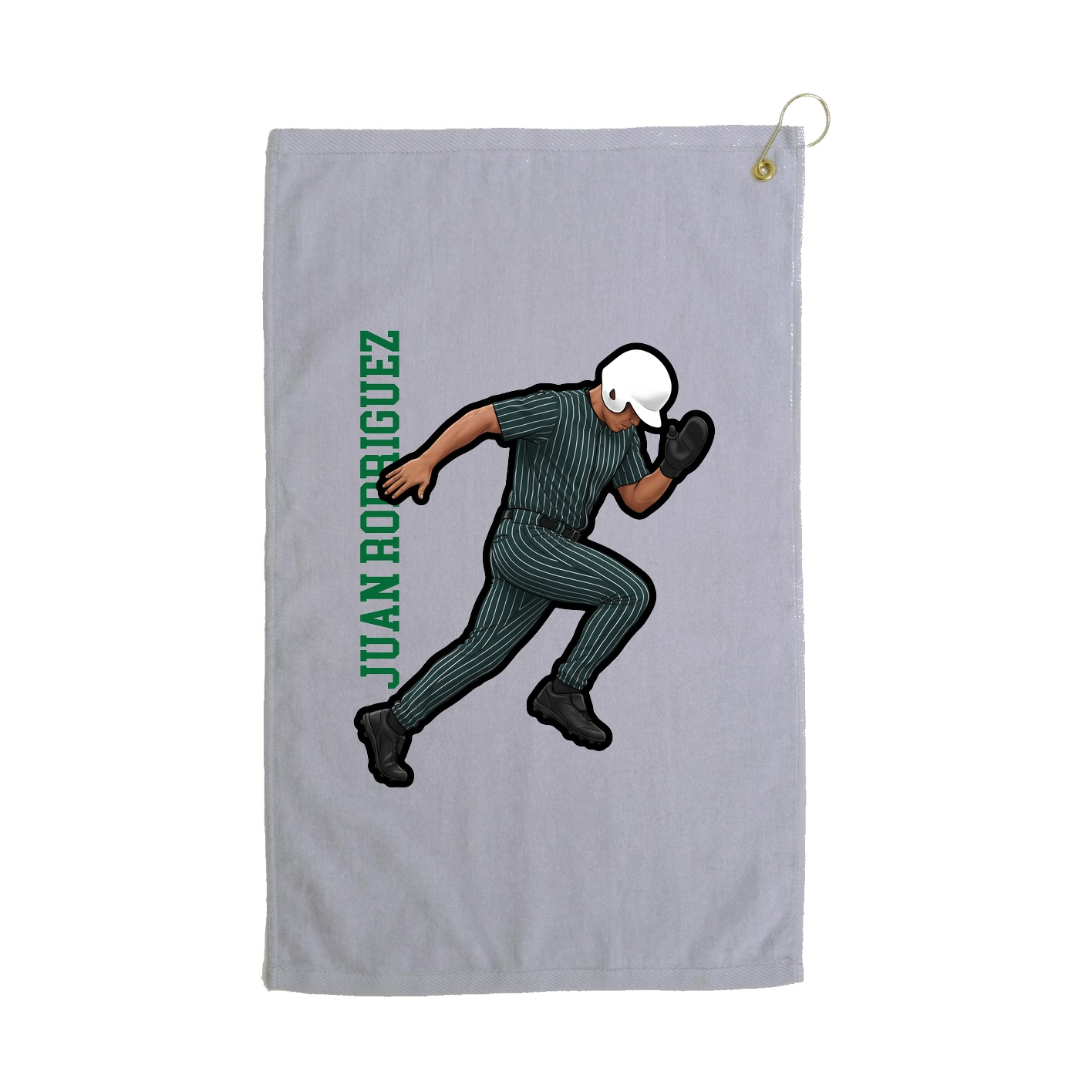 Golf Towel — Name Vertical in Grey