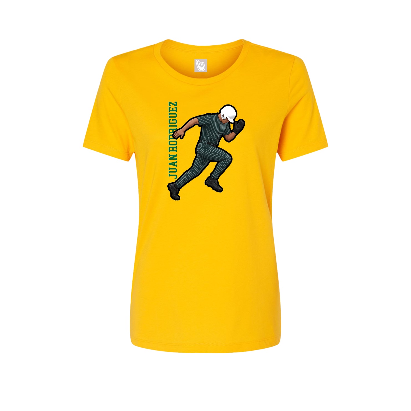 Womens Tee — Name Vertical in Gold