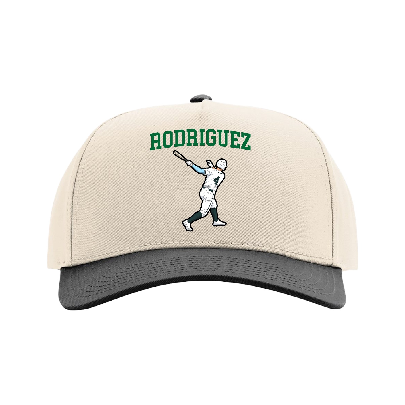 Full Fabric Five-Panel Champ Cap — Shirsey in Cream/Black