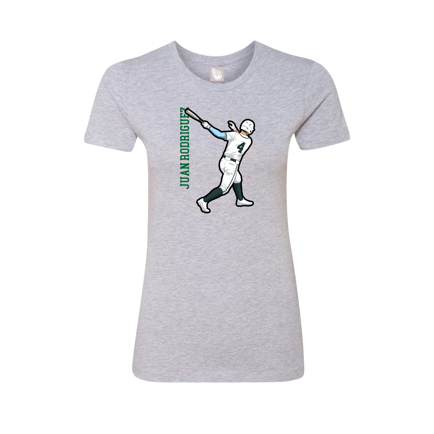 Womens Tee — Name Vertical in Grey