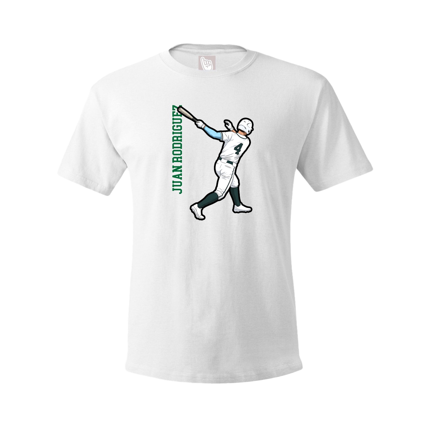 Youth Tee — Name Vertical in White