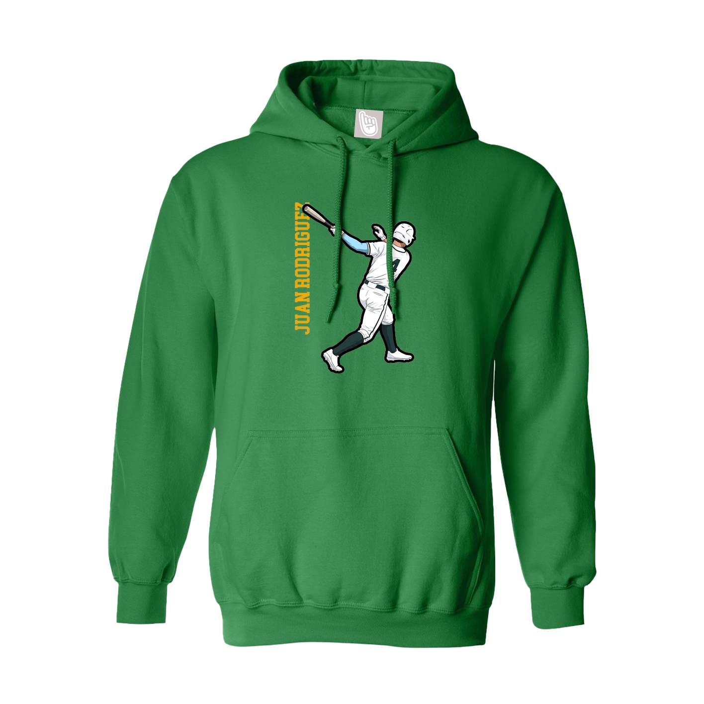 Hoodie — Name Vertical in Green
