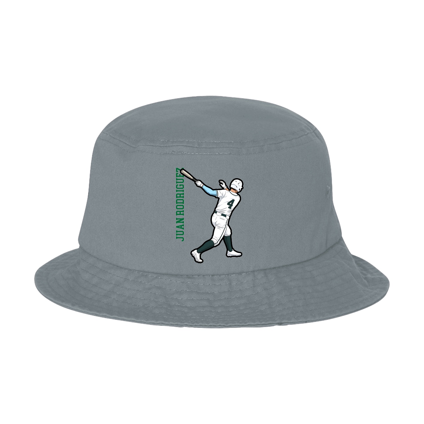 Bucket Cap — Name Vertical in Grey