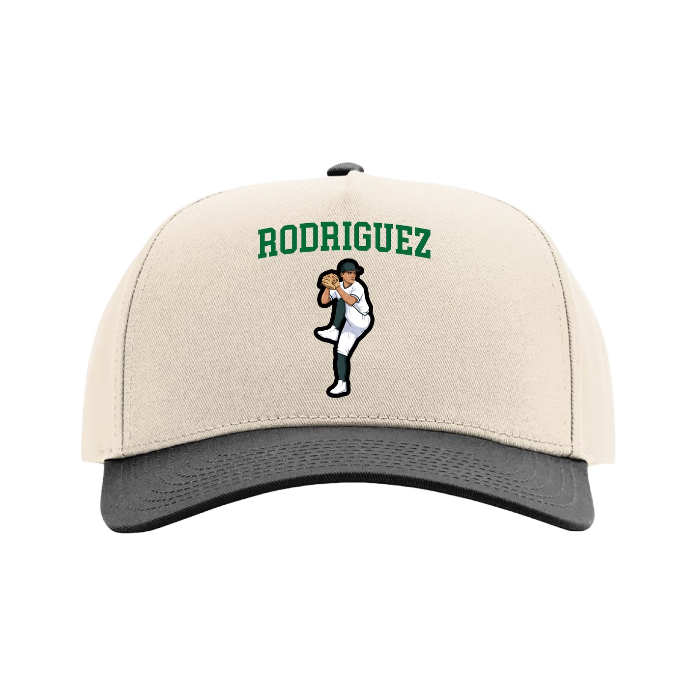Full Fabric Five-Panel Champ Cap — Shirsey in Cream/Black