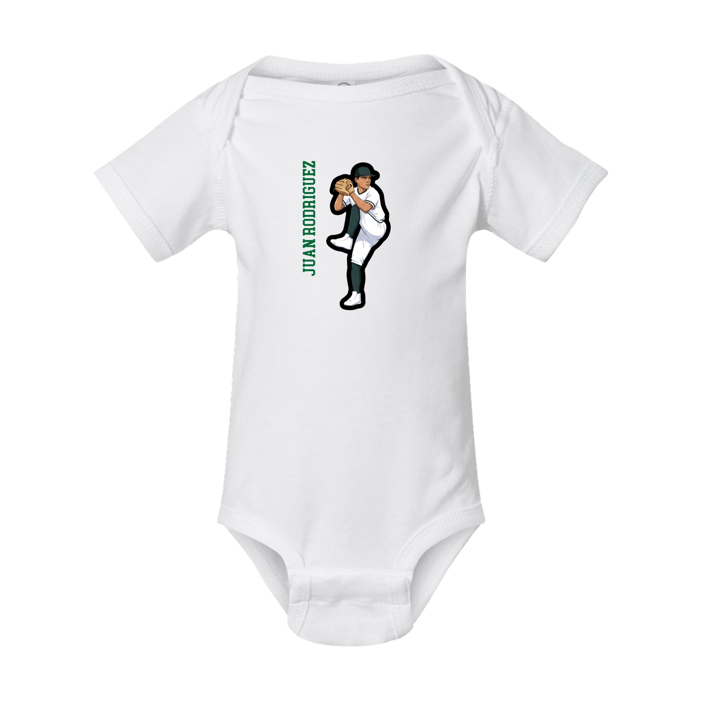 Baby Onesie — Name Vertical in White