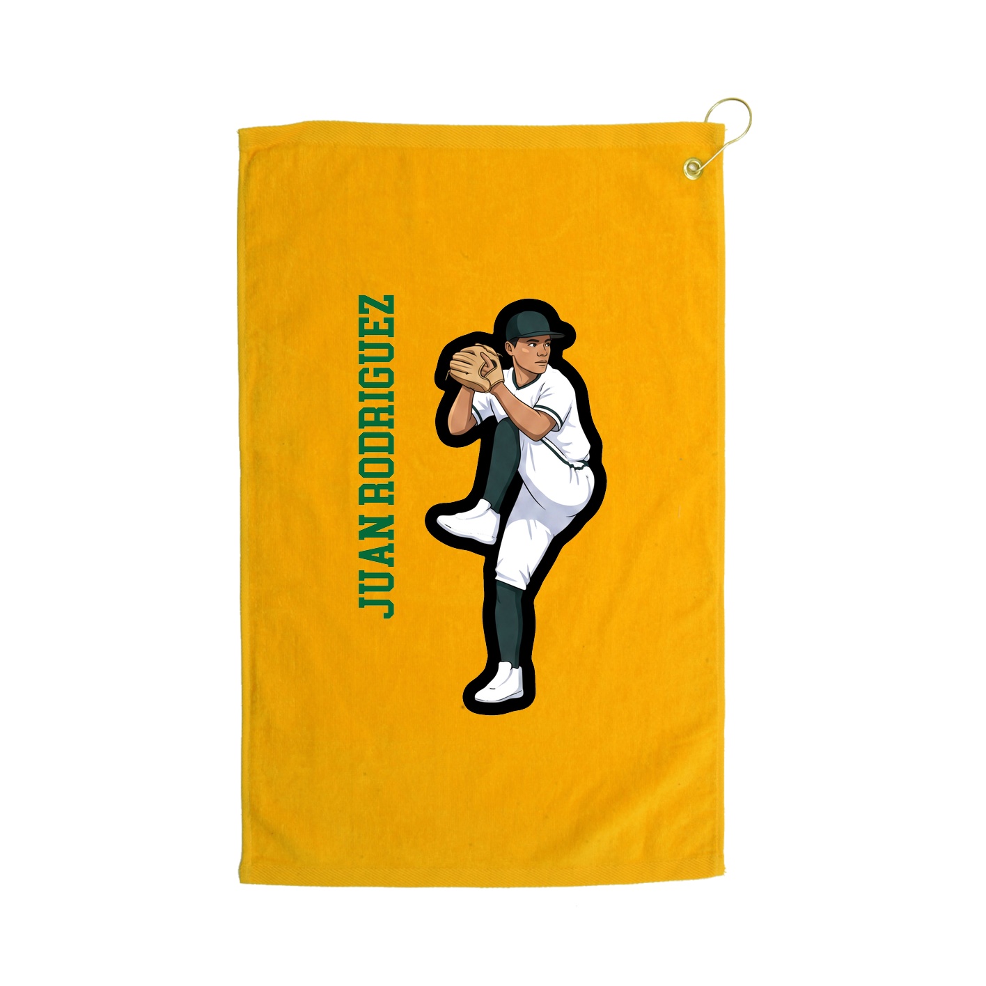 Golf Towel — Name Vertical in Gold