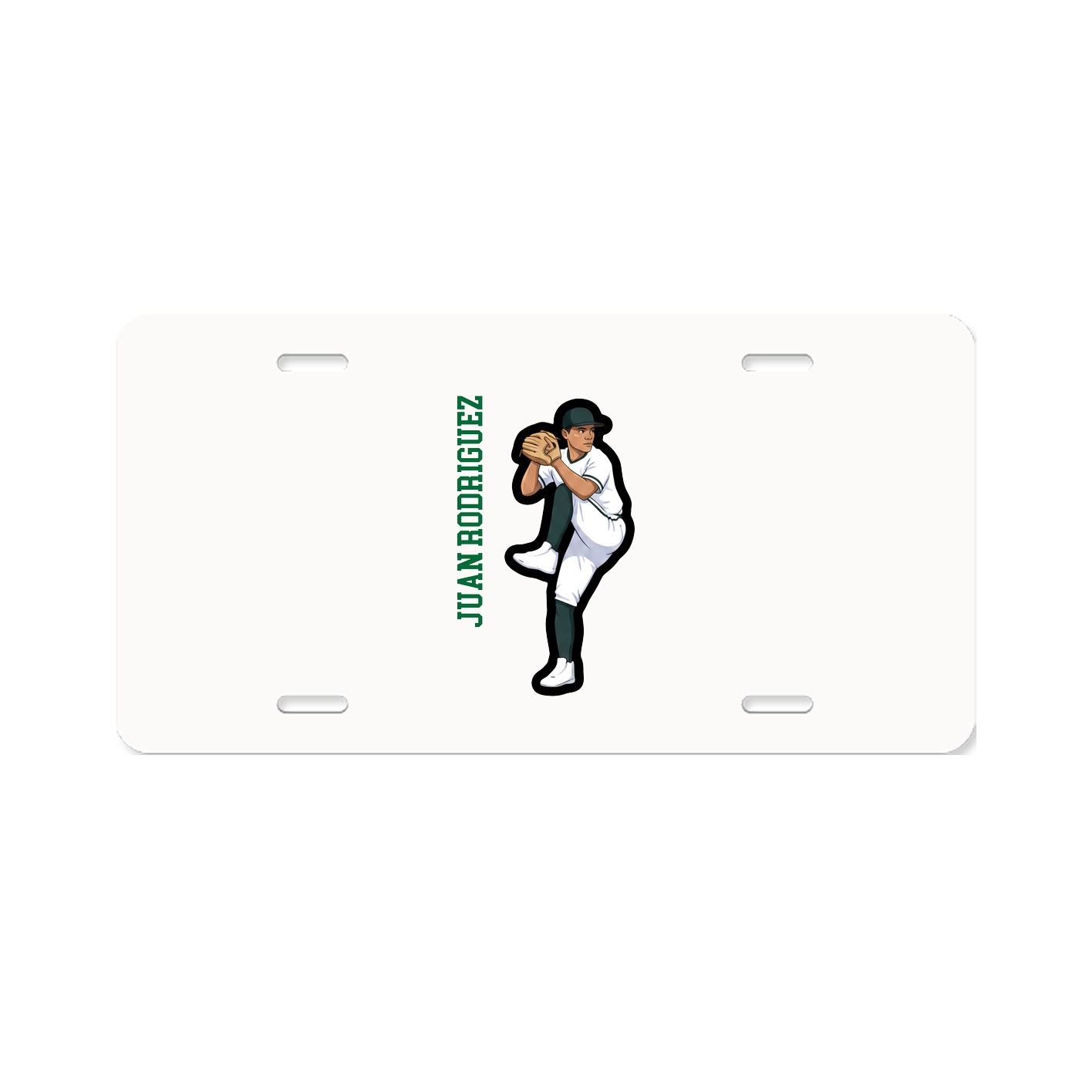 License Plate — Name Vertical in Classic