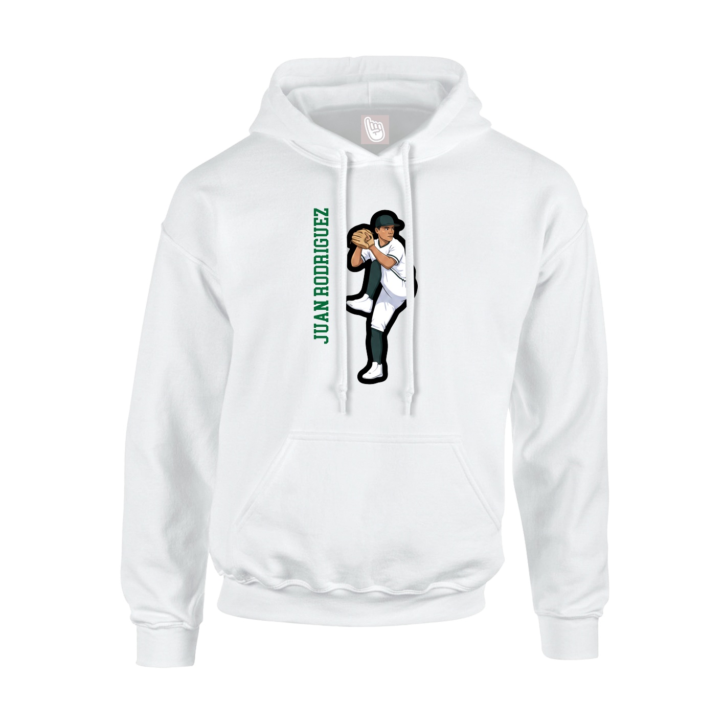 Hoodie — Name Vertical in White