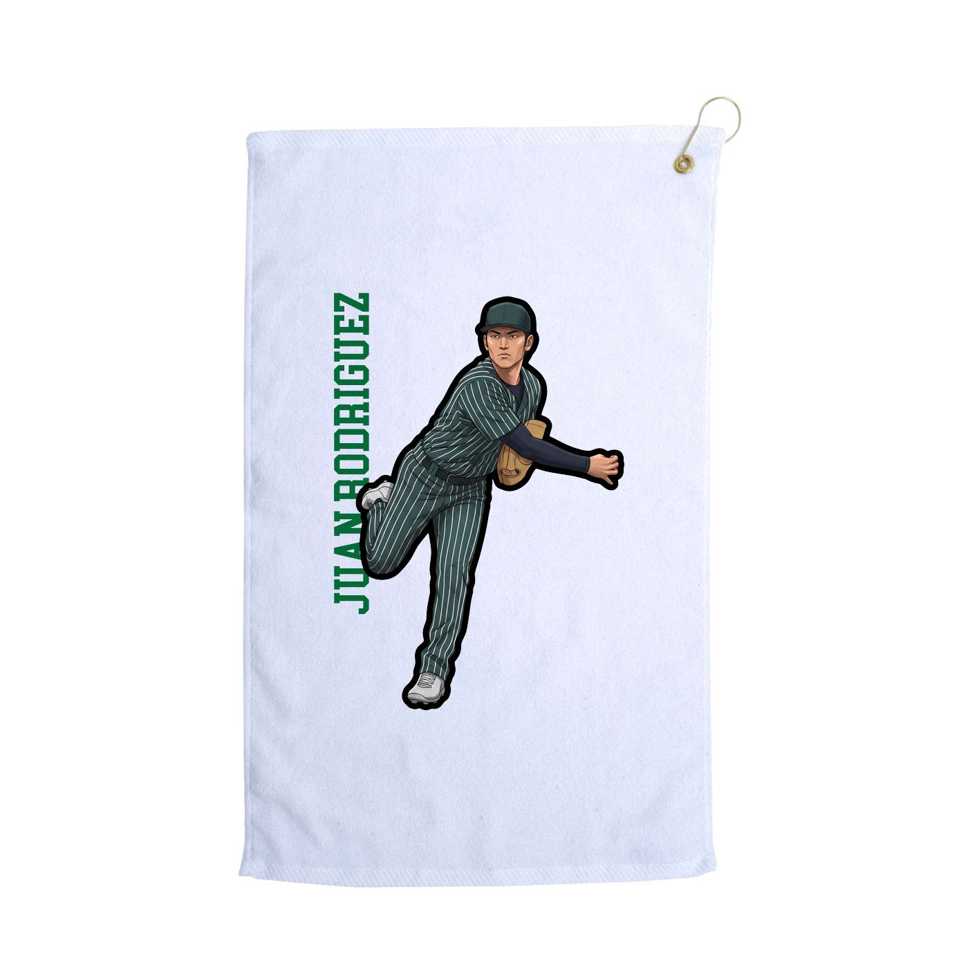 Golf Towel — Name Vertical in White