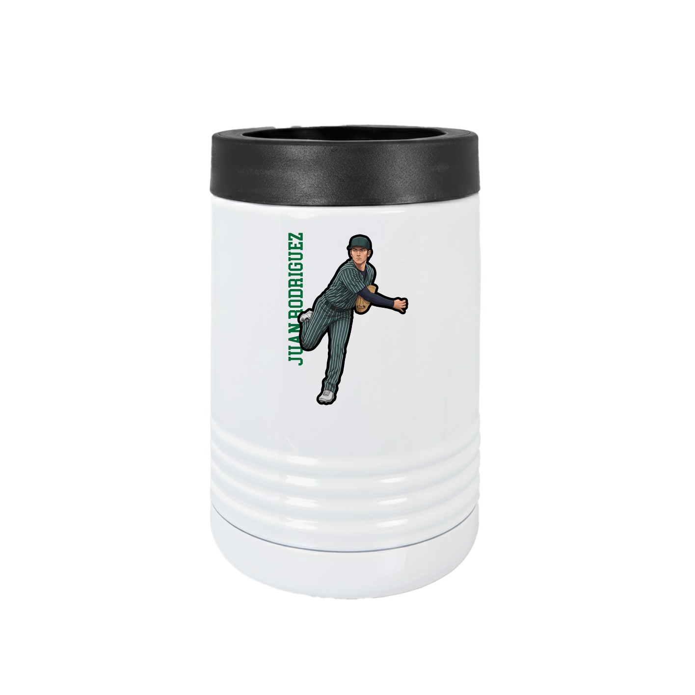 Beverage Holder — Name Vertical in White