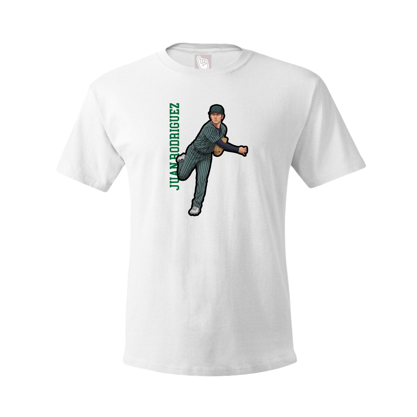 Youth Tee — Name Vertical in White