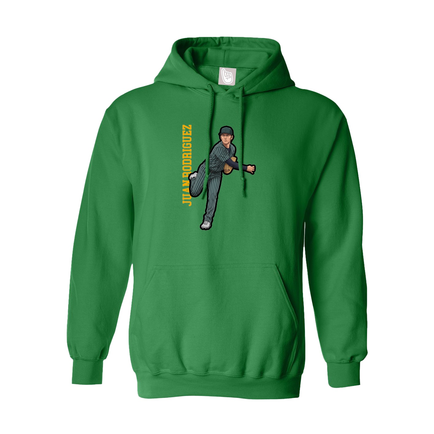 Hoodie — Name Vertical in Green