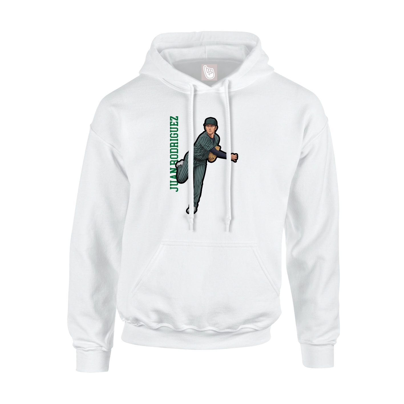 Youth Hoodie — Name Vertical in White