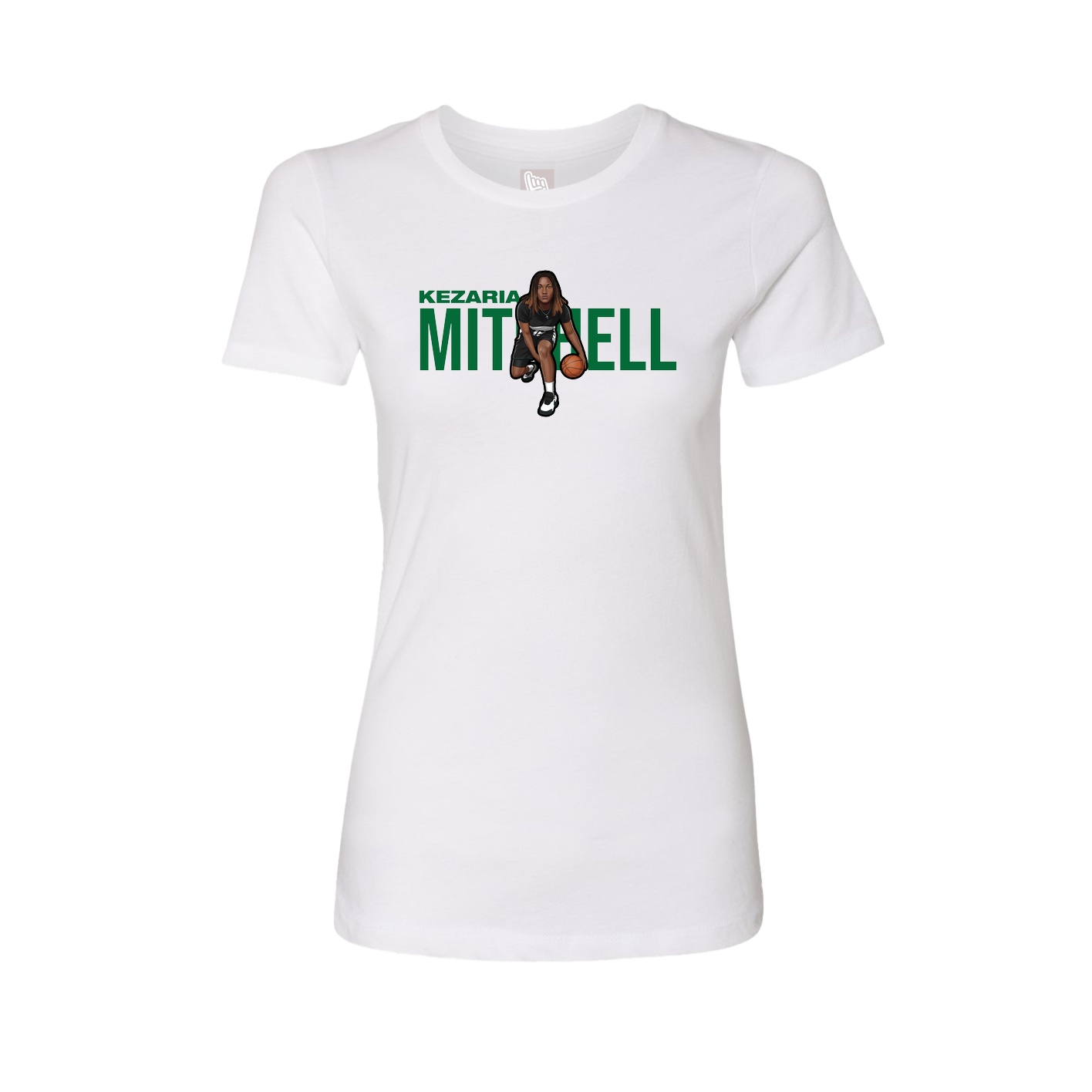 Fitted Women's Tee — Player Name in White