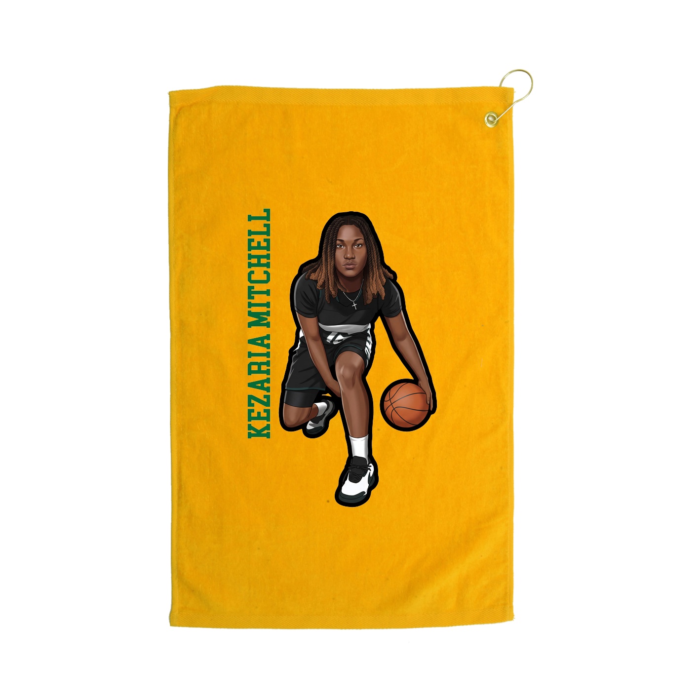 Golf Towel — Name Vertical in Gold