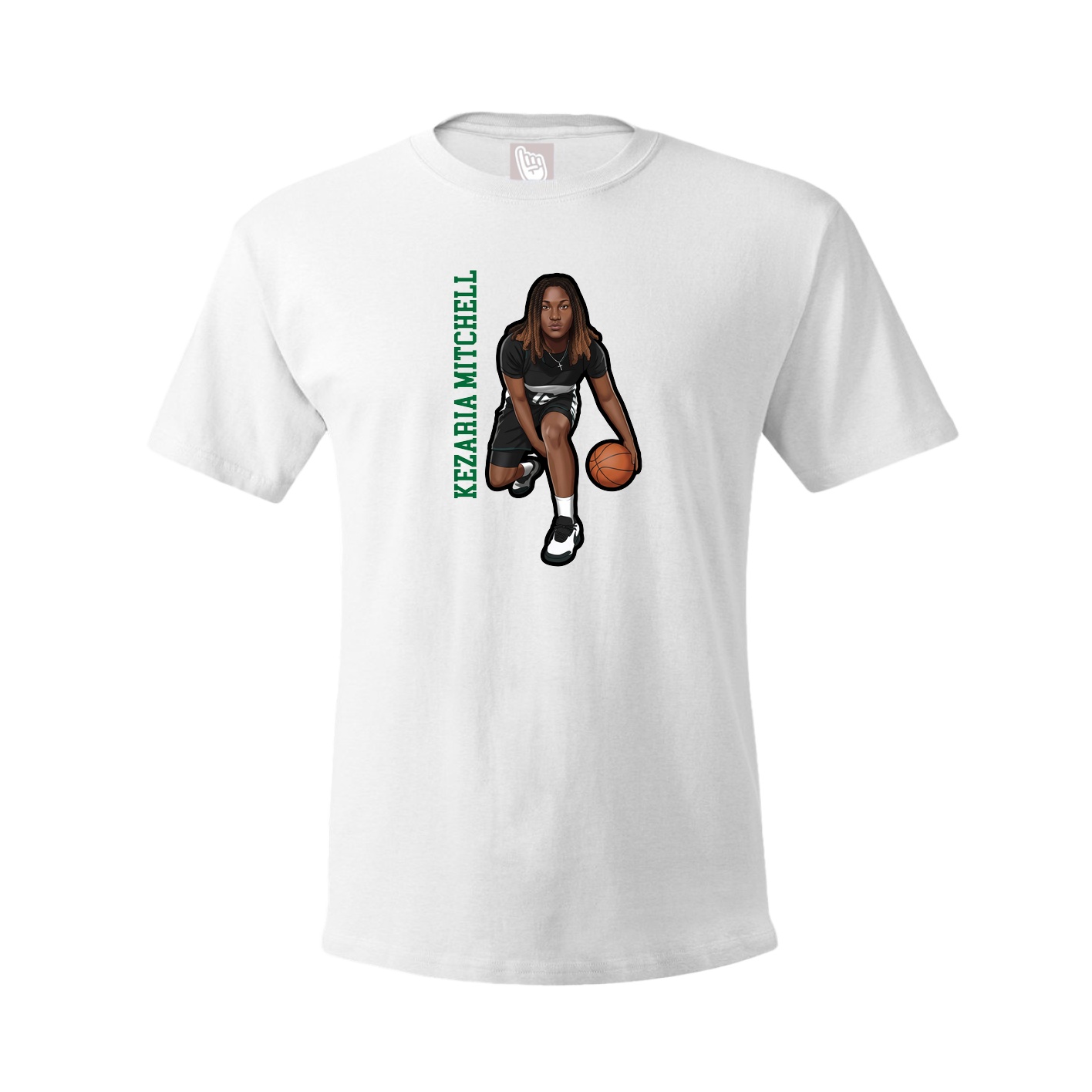 Tee — Name Vertical in White