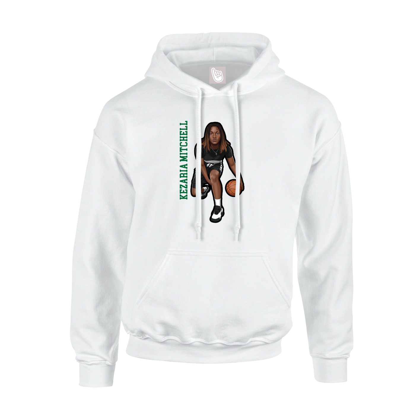 Youth Hoodie — Name Vertical in White