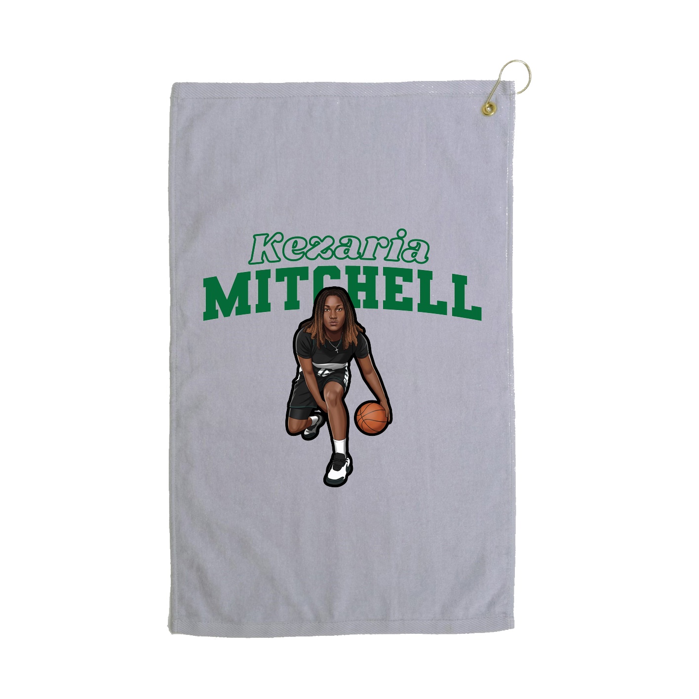 Golf Towel — Name Arch in Grey