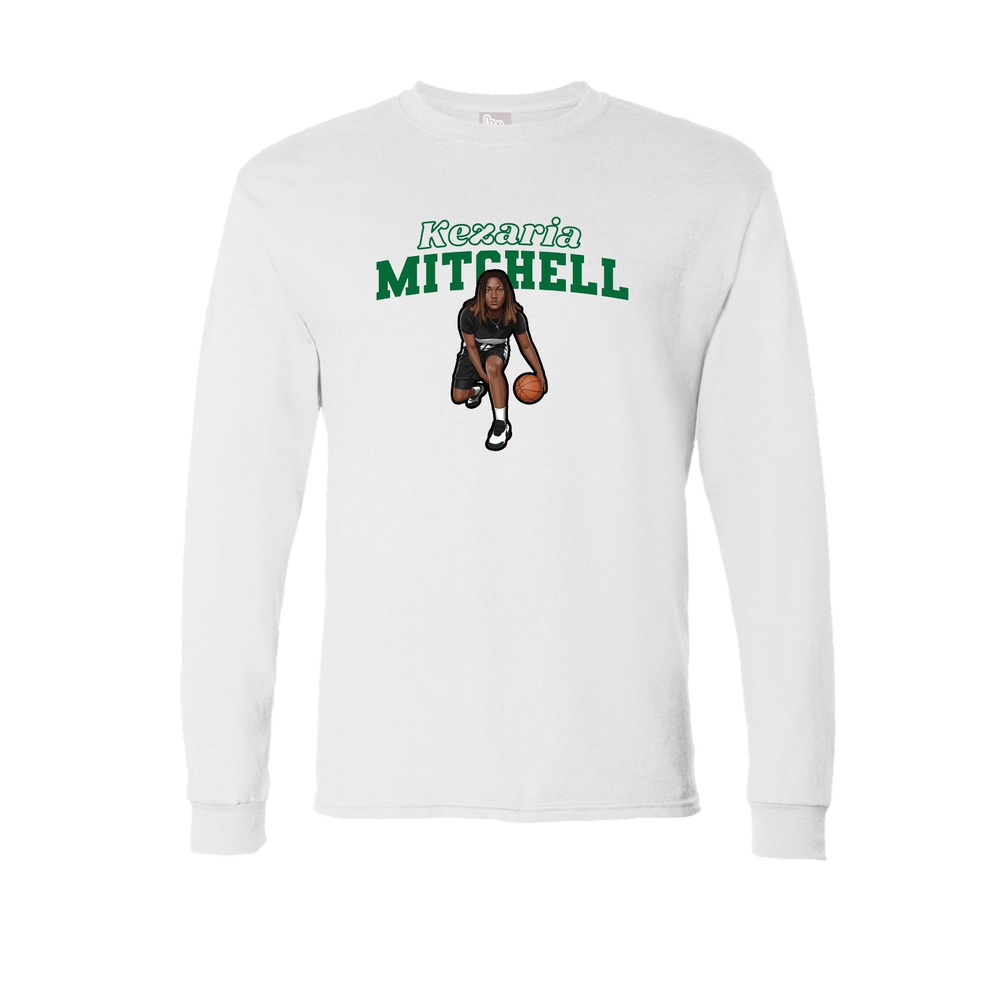 Long Sleeve Tee — Name Arch in White