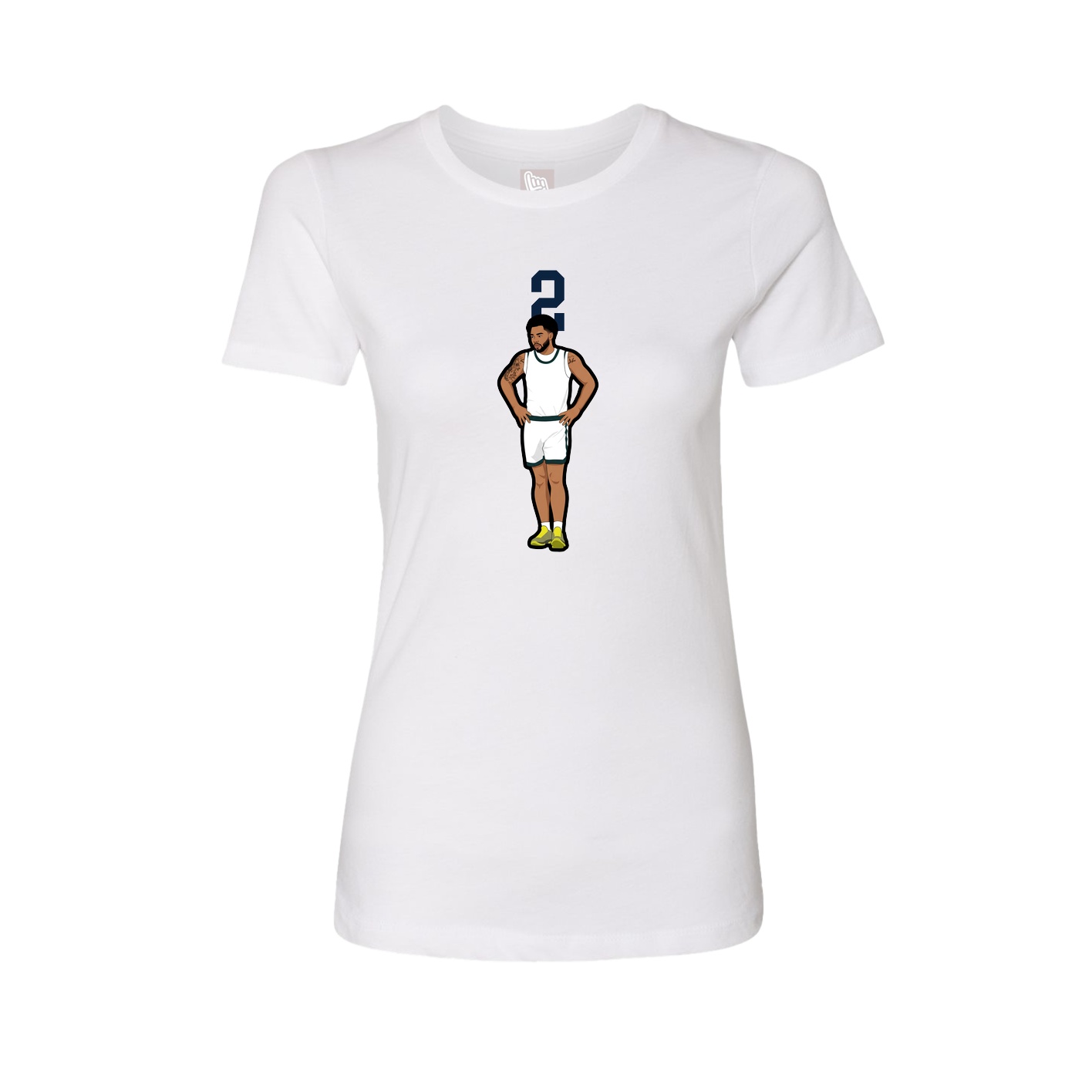 Fitted Women's Tee — Number Top in White