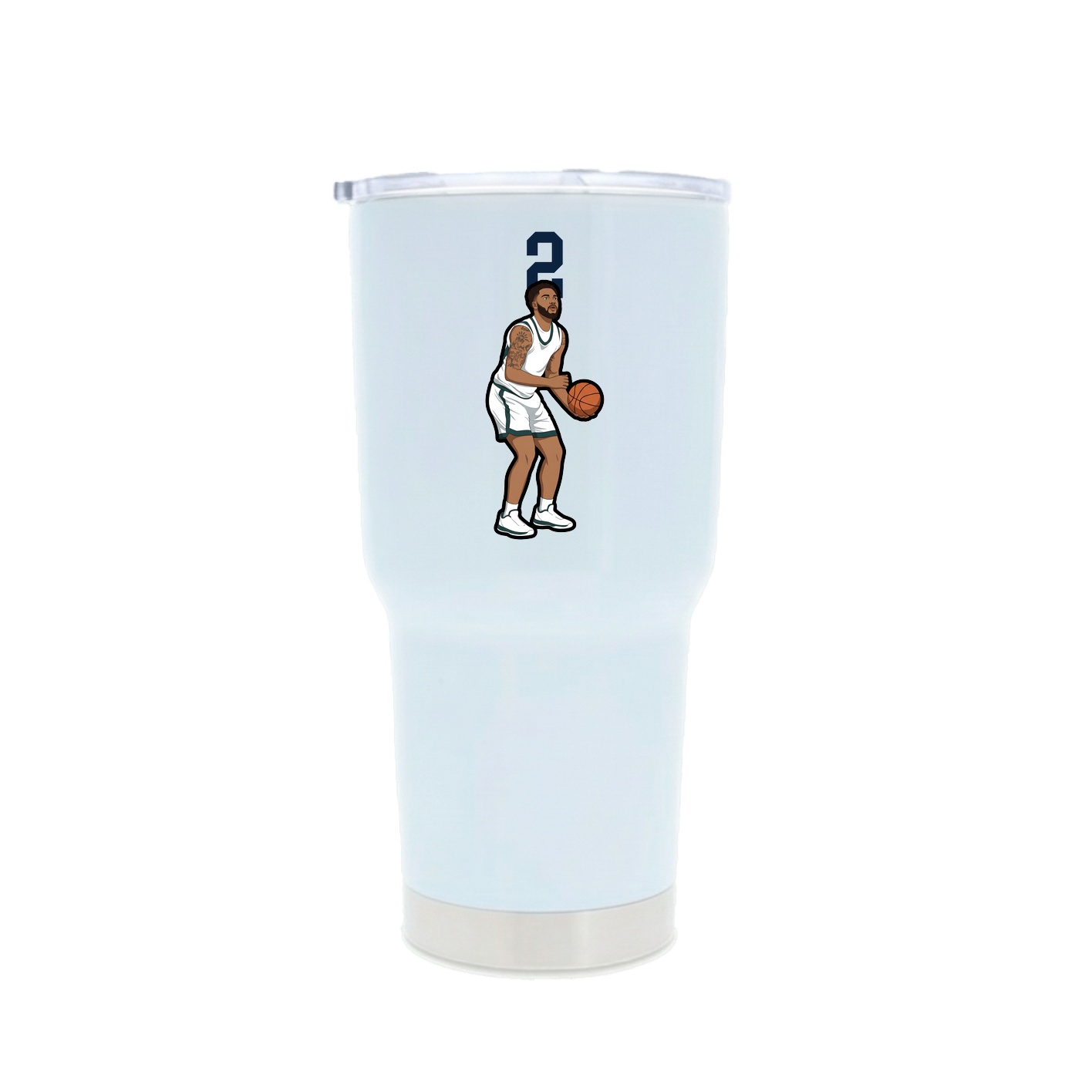 30oz Stainless Steel Tumbler — Number Top in White