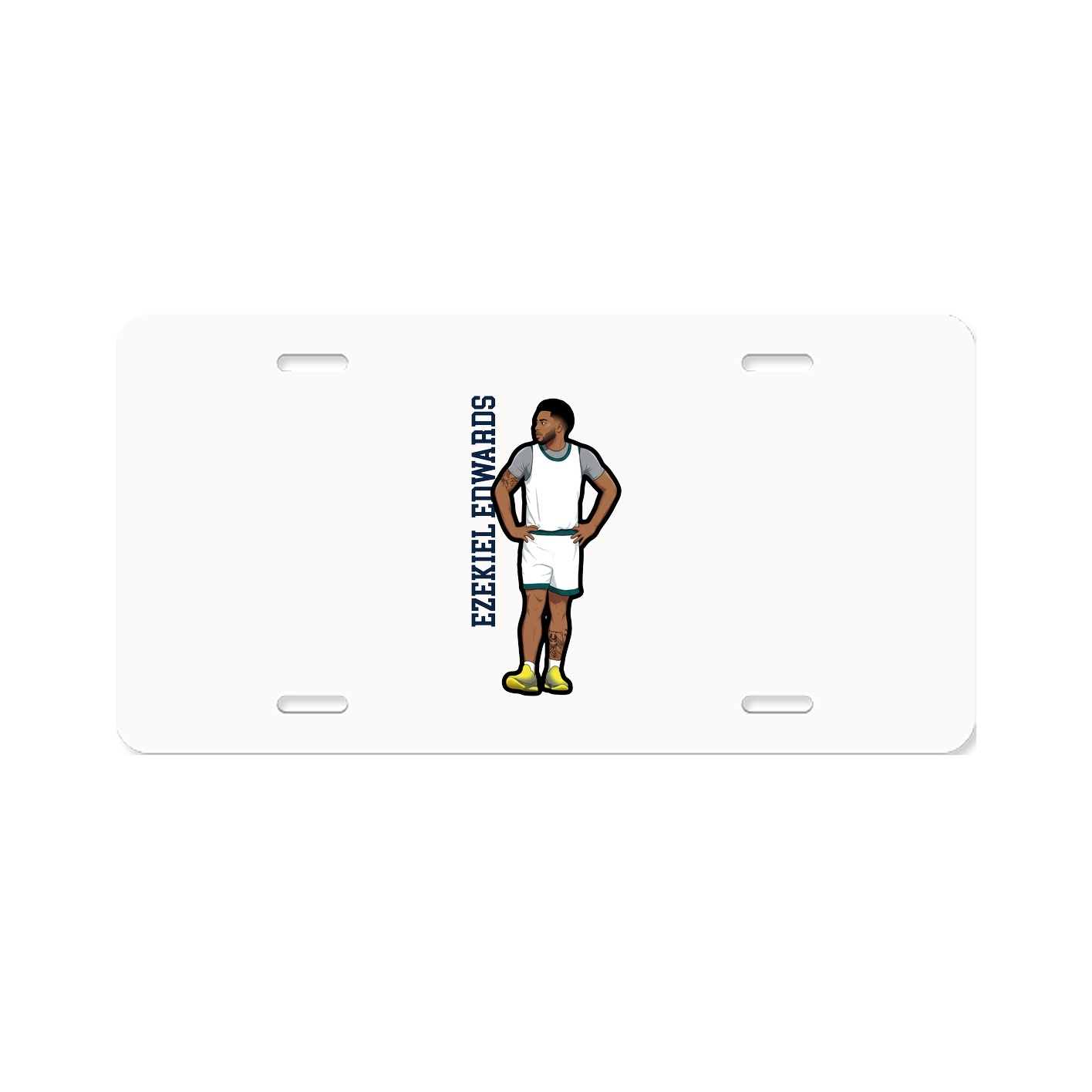 License Plate — Name Vertical in Classic