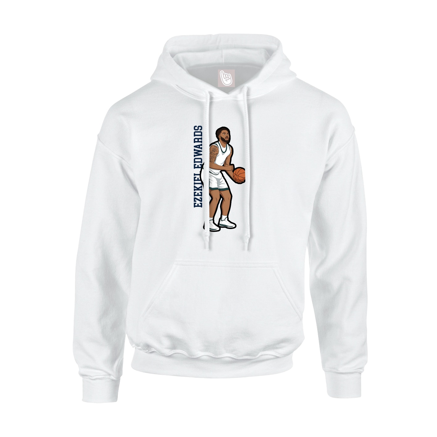 Hoodie — Name Vertical in White