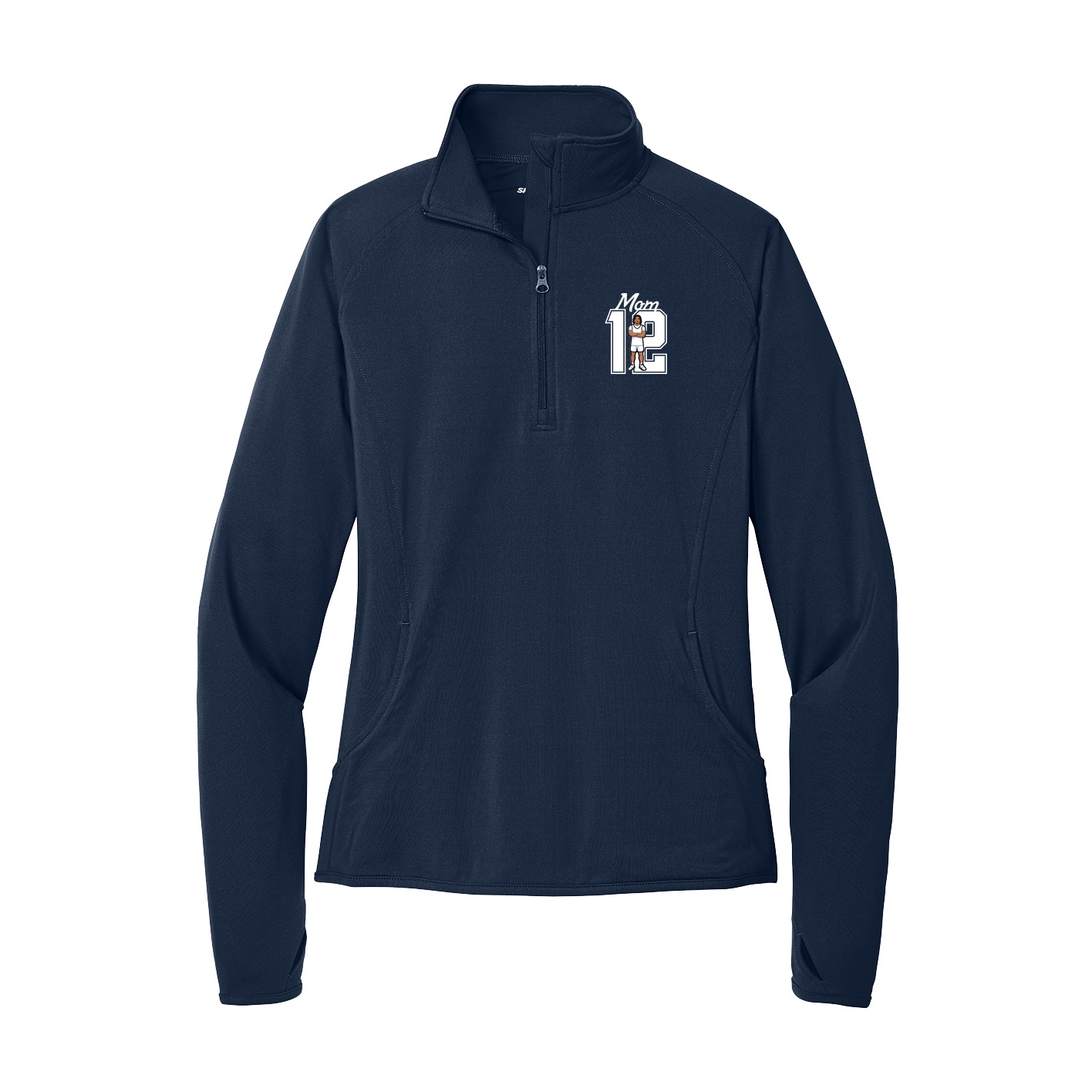 Women's Q-Zip Pullover — Mothers Day Shirsey in Navy