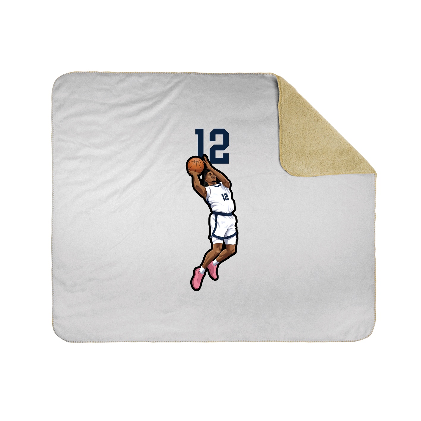 Throw Blanket — Number Top in White