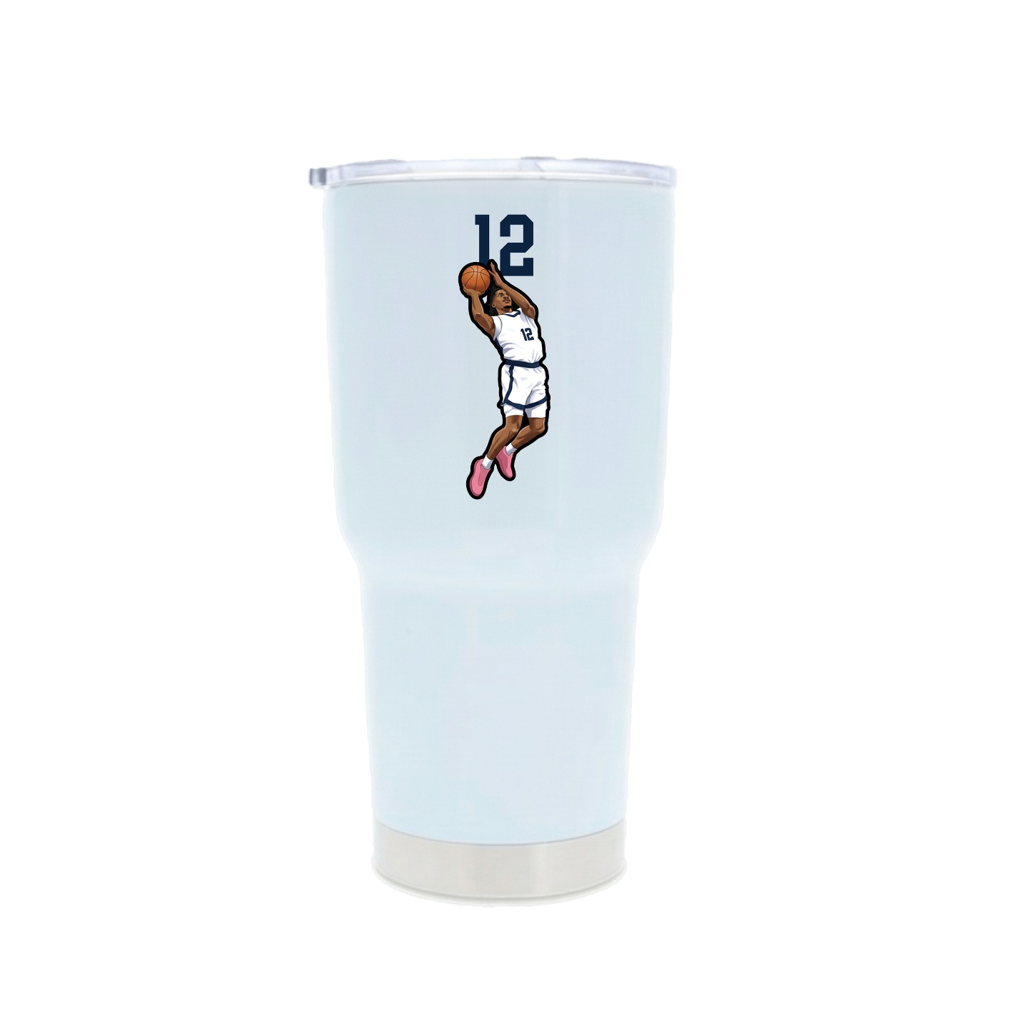 30oz Stainless Steel Tumbler — Number Top in White