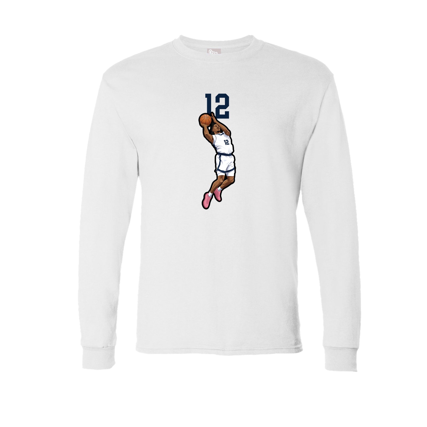 Long Sleeve Tee — Number Top in White