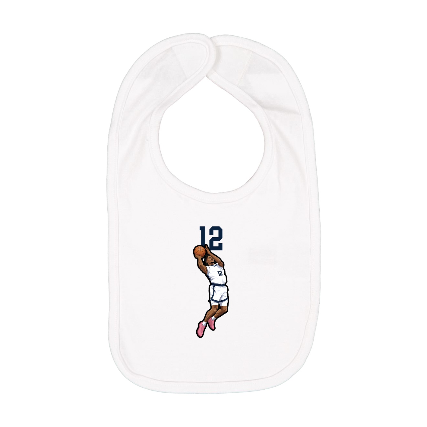 Infant Bib — Number Top in White