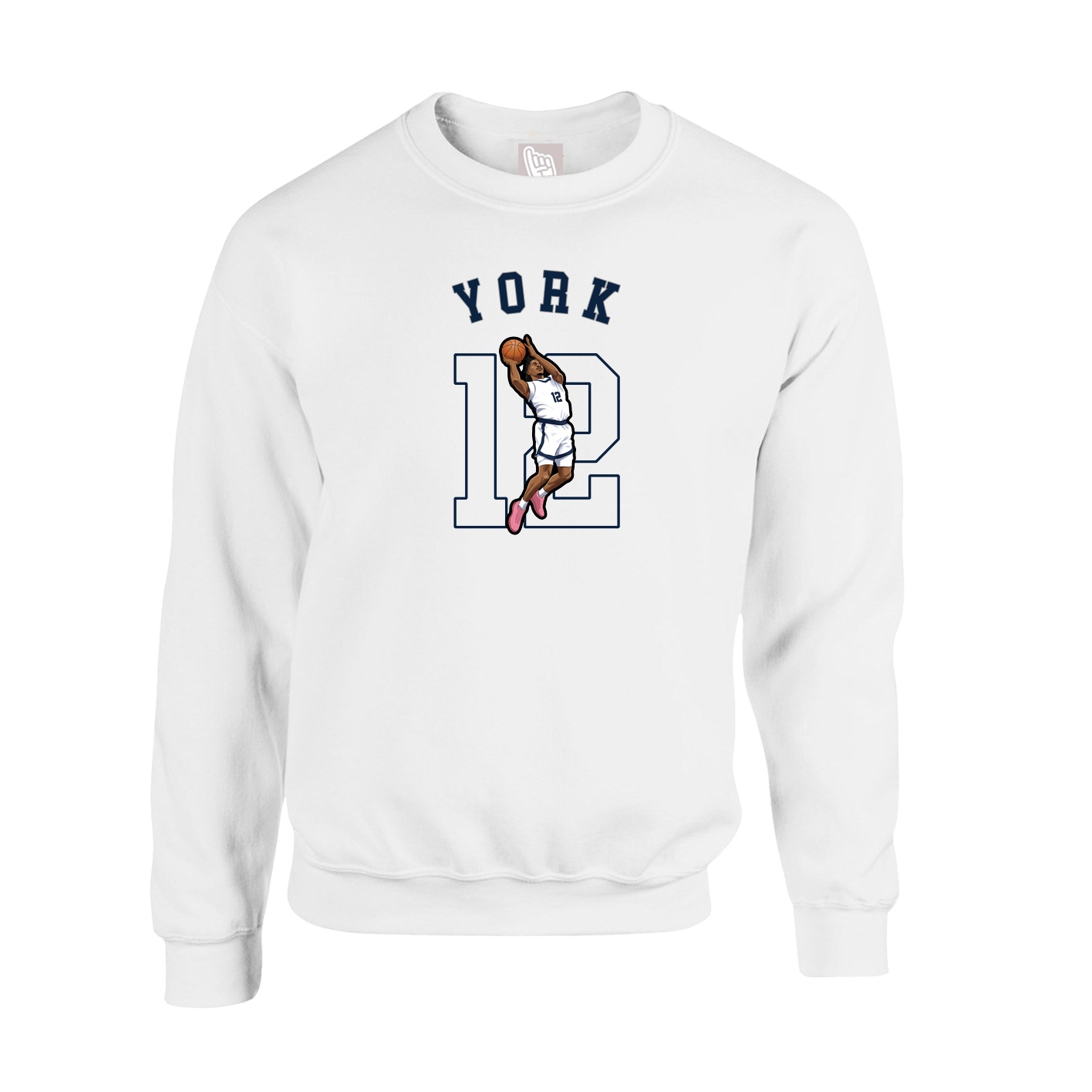 Fleece Crew — Shirsey Arch in White