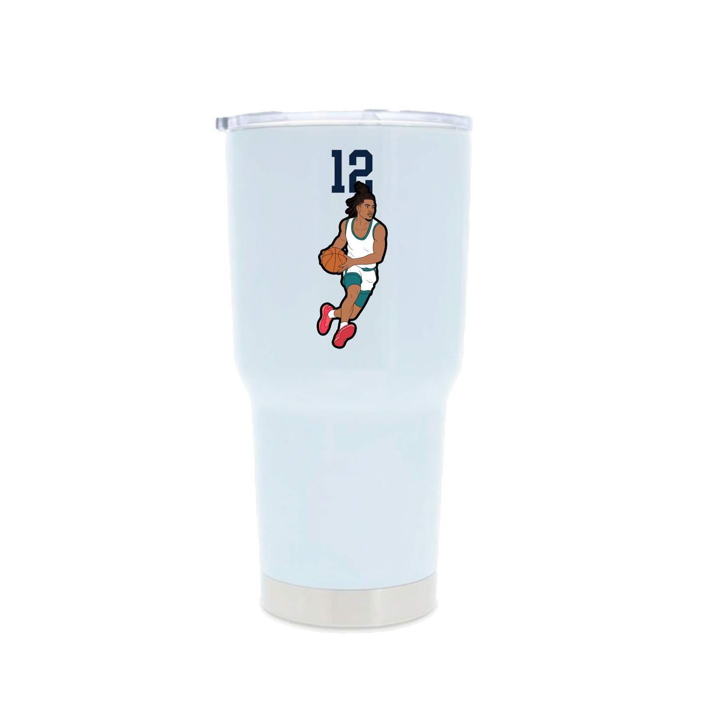 30oz Stainless Steel Tumbler — Number Top in White