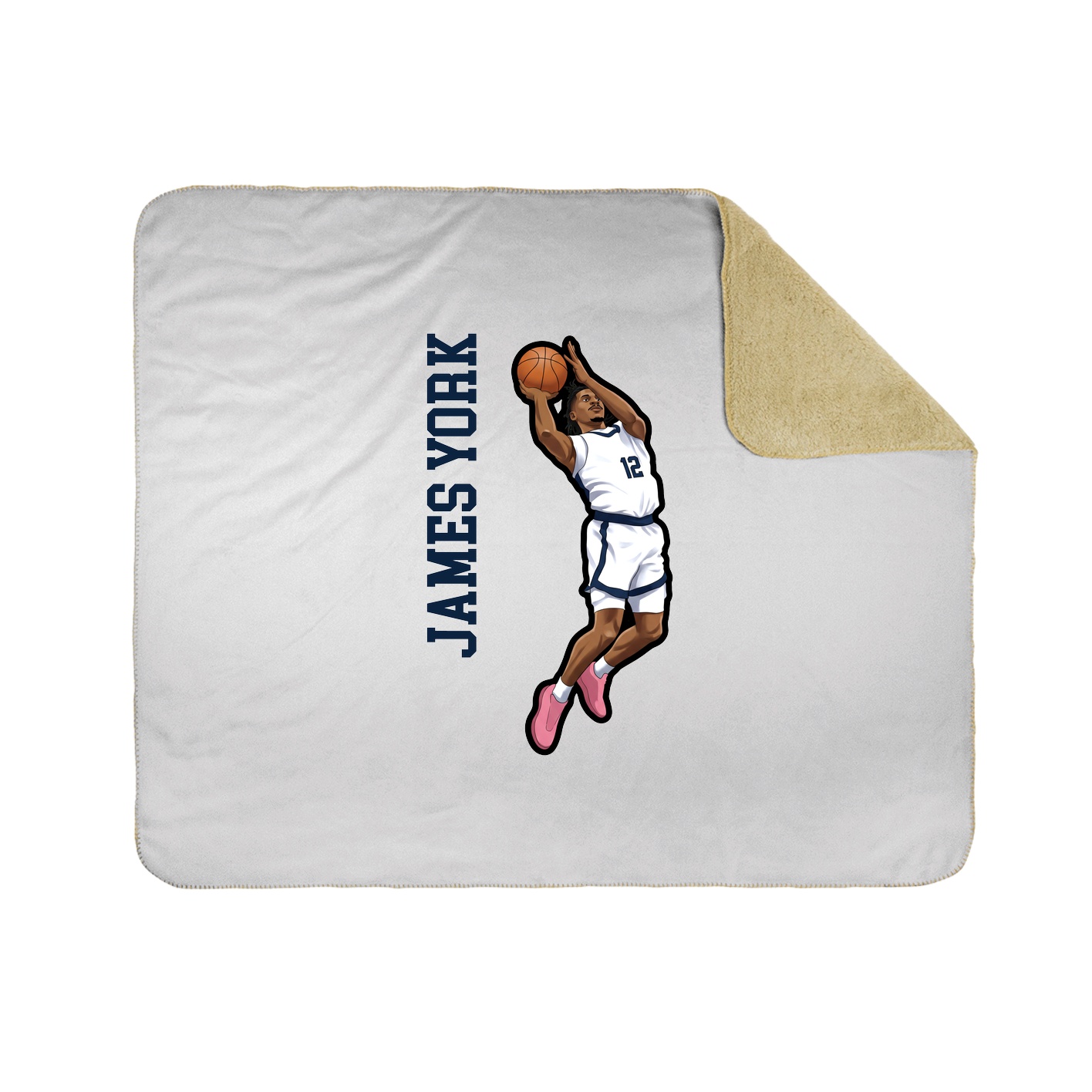 Throw Blanket — Name Vertical in White