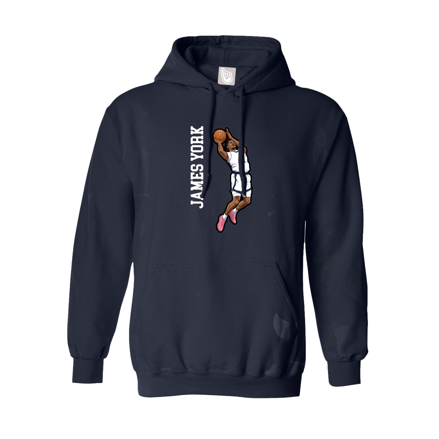 Youth Hoodie — Name Vertical in Navy