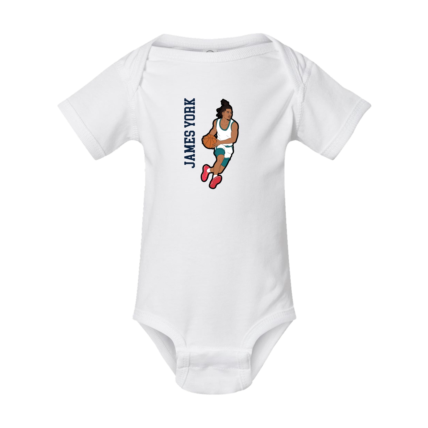 Baby Onesie — Name Vertical in White