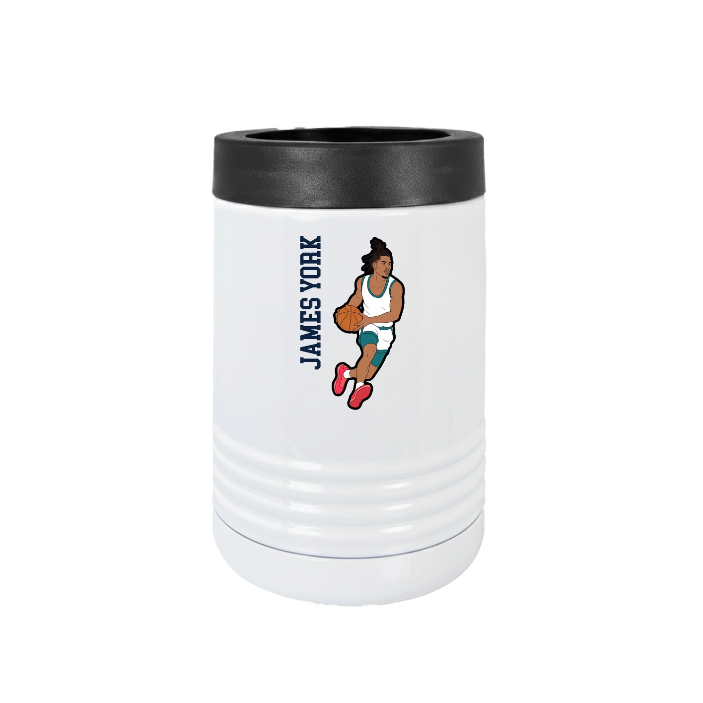 Beverage Holder — Name Vertical in White