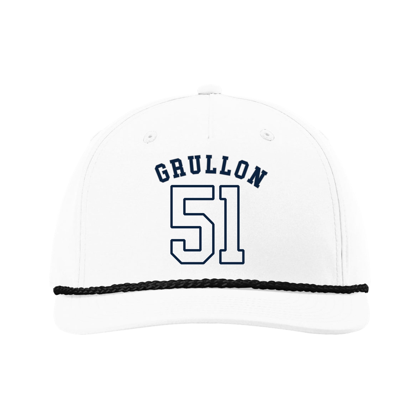 Five-Panel Classic Rope Cap — Shirsey Arch in White